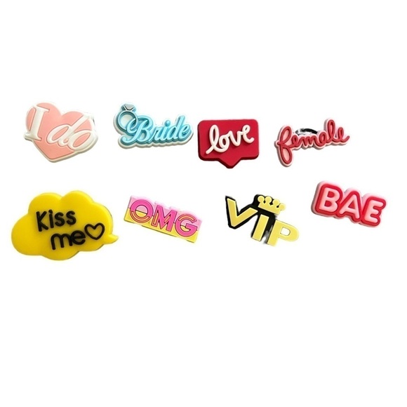 Jibbitz - Knockoffs (set of 8) Sayings - Picture 1 of 2